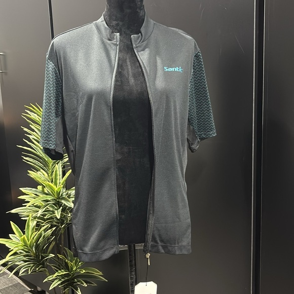 Santic Race Fit Cycling,full zip,3 rear pocket short sleeve,run,hike jersey - Picture 7 of 14